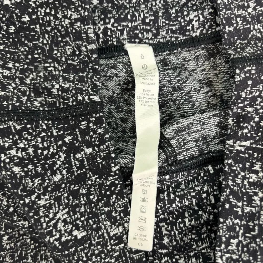 Lululemon Wunder Under High Rise Crop Define Black, White 6